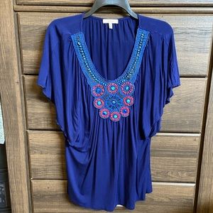 Unavailable Navy Beaded Blouse